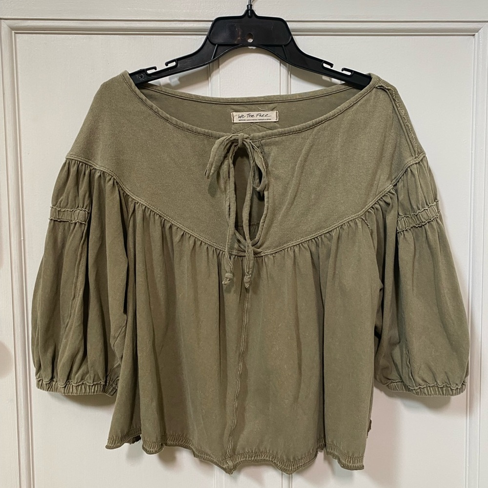 We The Free Sage Green Boho Blouse - Picture 3 of 10